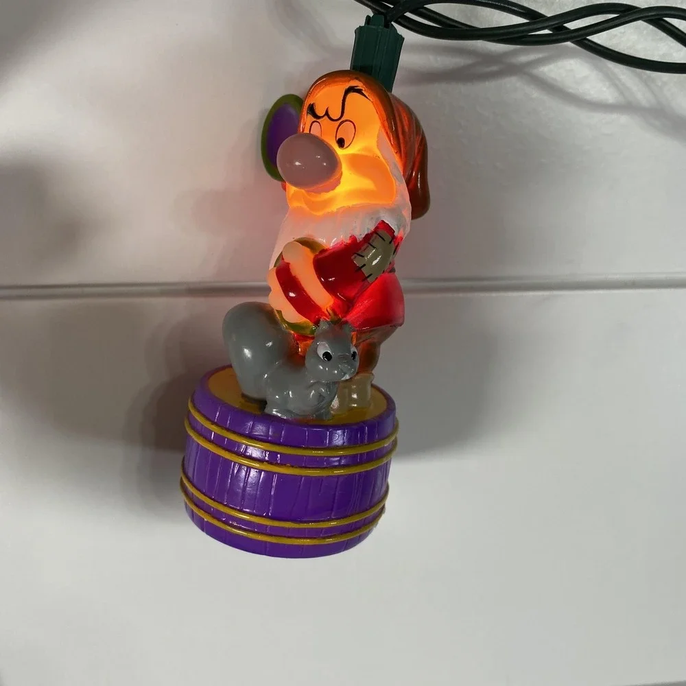 Disney Snow White 7 Dwarfs String Lights Christmas Garland Works Evil Queen